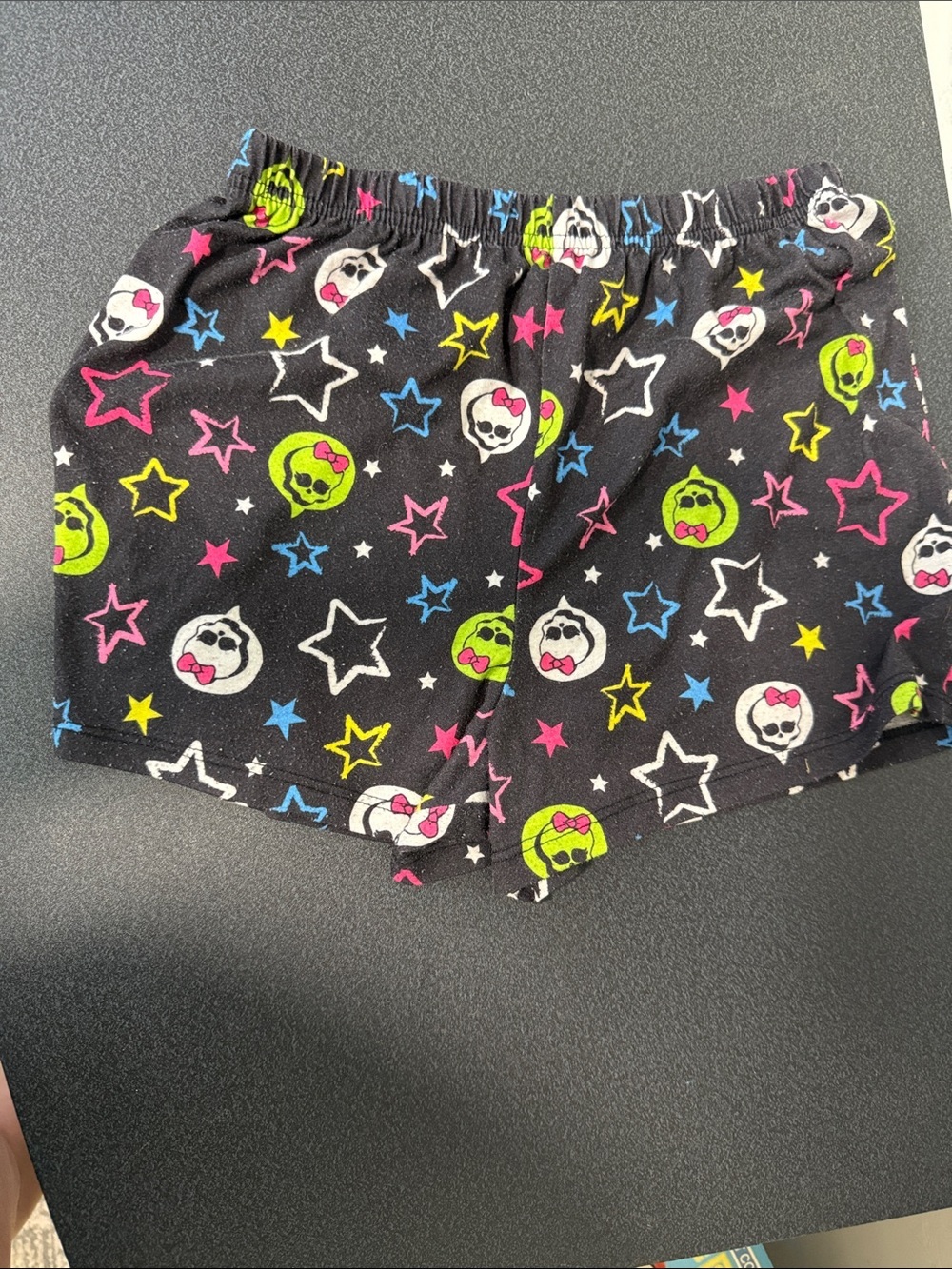 monster high Black Shorts with Pink, Green, Blue & Yellow Stars
